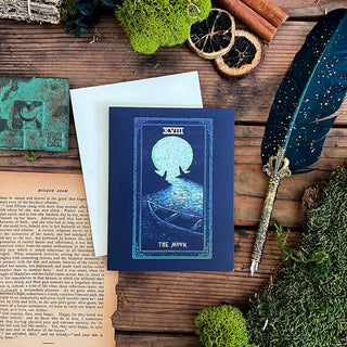 The Moon Tarot Greeting Card Greeting Card James R. Eads 