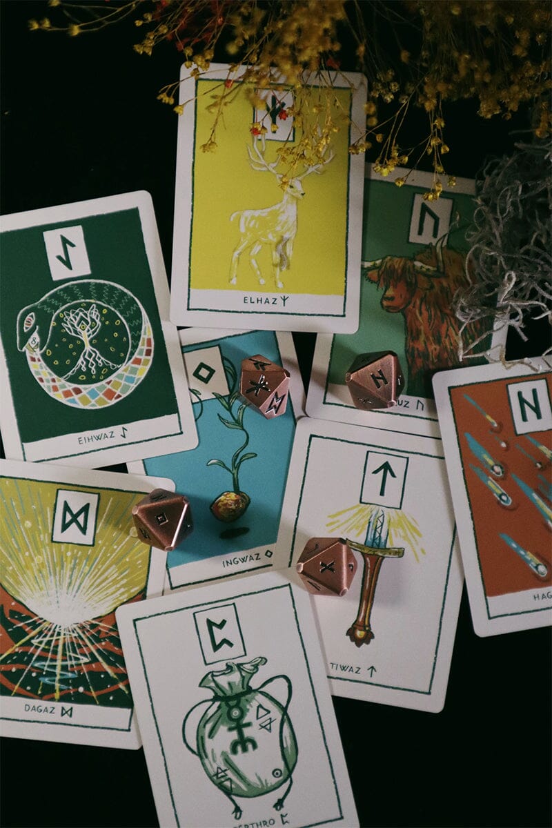 Green Glyphs Runes Deck James R. Eads