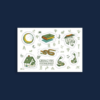 Green Glyphs Sticker Sheet Sticker James R. Eads 