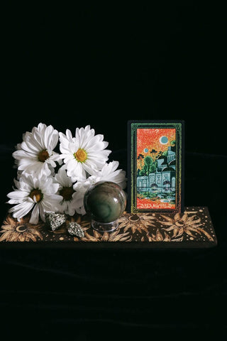 Moonflowers Wooden Cardholder (Three Cards) Cardholder James R. Eads 